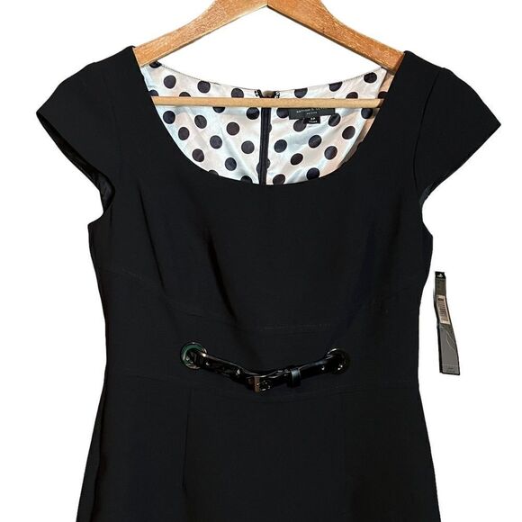 NWT! Tahari black short sleeve mini dress - Picture 2 of 14